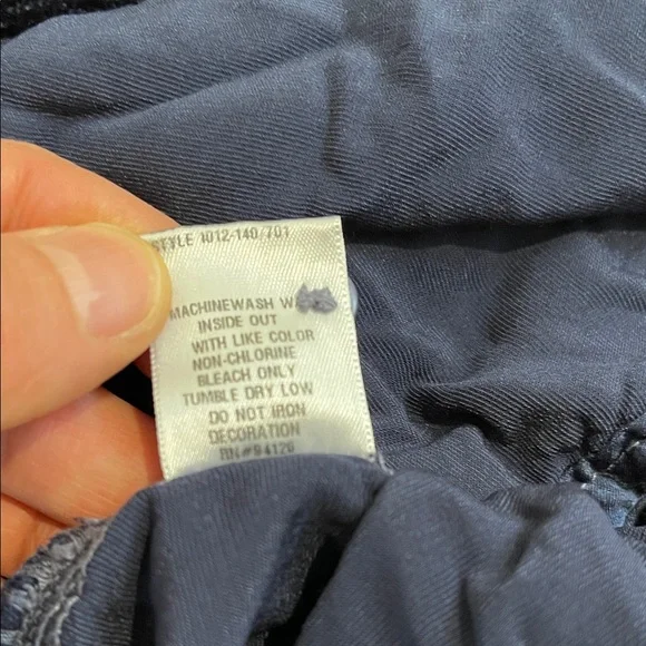 CP Shades Silk Blend Plush Velvet Button-Up Top in Deep Blue - Picture 6 of 6